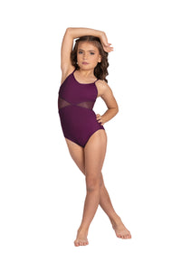 Kids Alexis Camisole Leotard With Mesh Inserts
