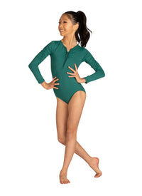 Kids Rhode Long Sleeve Shirring Leotard