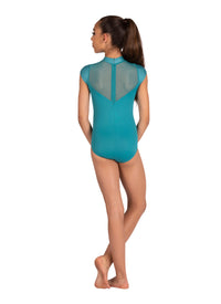 Kids Neve Shiny Rib Cap Sleeve Leotard
