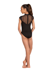 Kids Neve Shiny Rib Cap Sleeve Leotard
