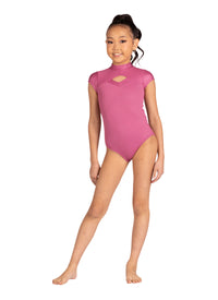 Kids Neve Shiny Rib Cap Sleeve Leotard
