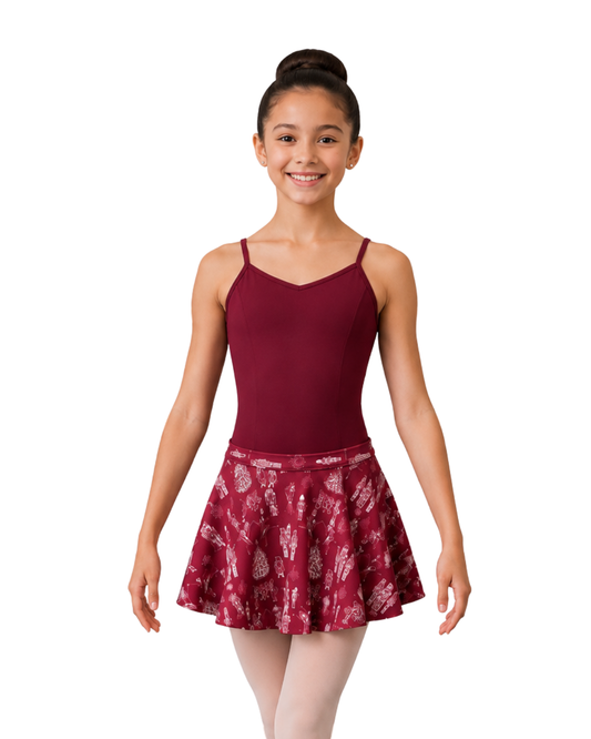 Adult Nutcracker Ballerina Print Pull-On Skirt