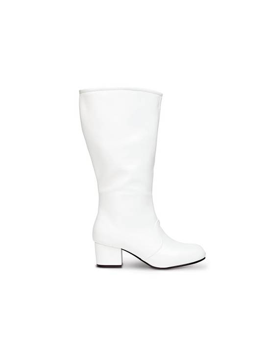 Gotham Dolly Majorette Knee-High Boot 2" Heel - White