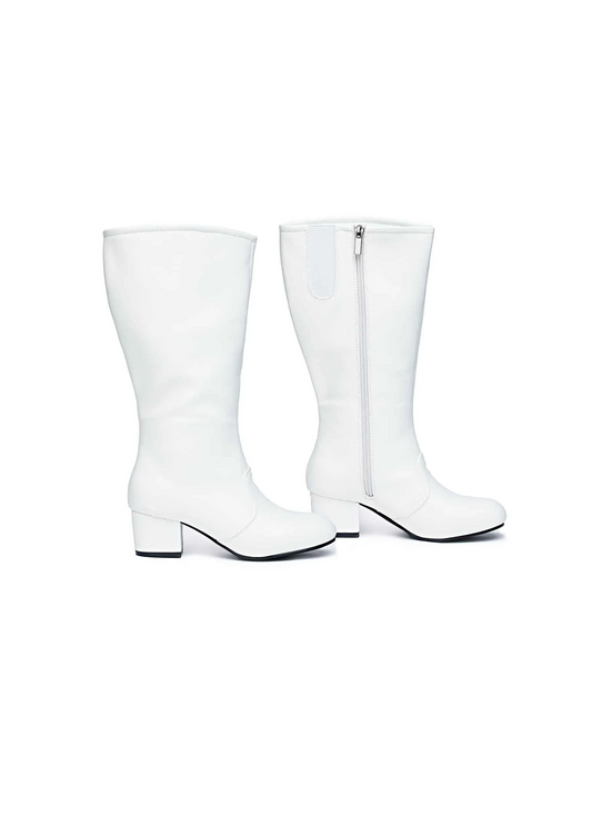 Gotham Dolly Majorette Knee-High Boot 2" Heel - White