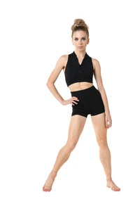 Zip Front Crop Top | Black Zip Crop Top | Danznmotion