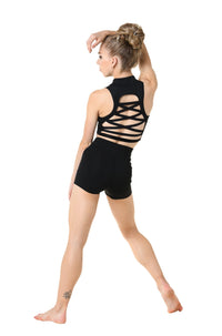 Zip Front Crop Top | Black Zip Crop Top | Danznmotion