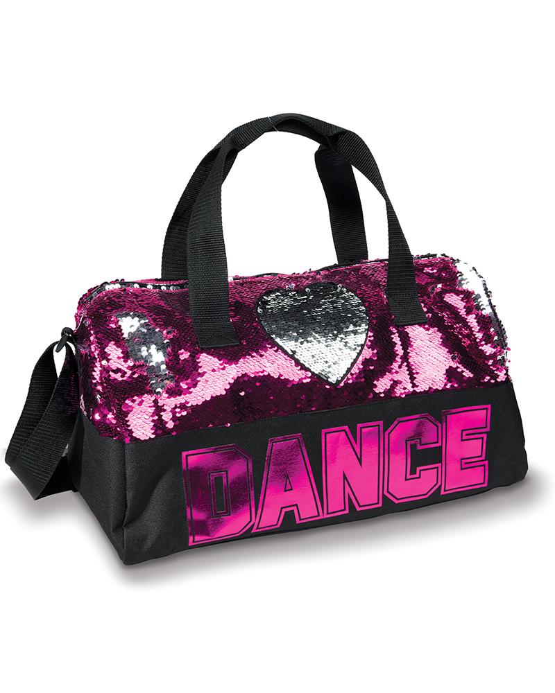cute travel duffel bag B842 Dance Sequin Heart Duffel