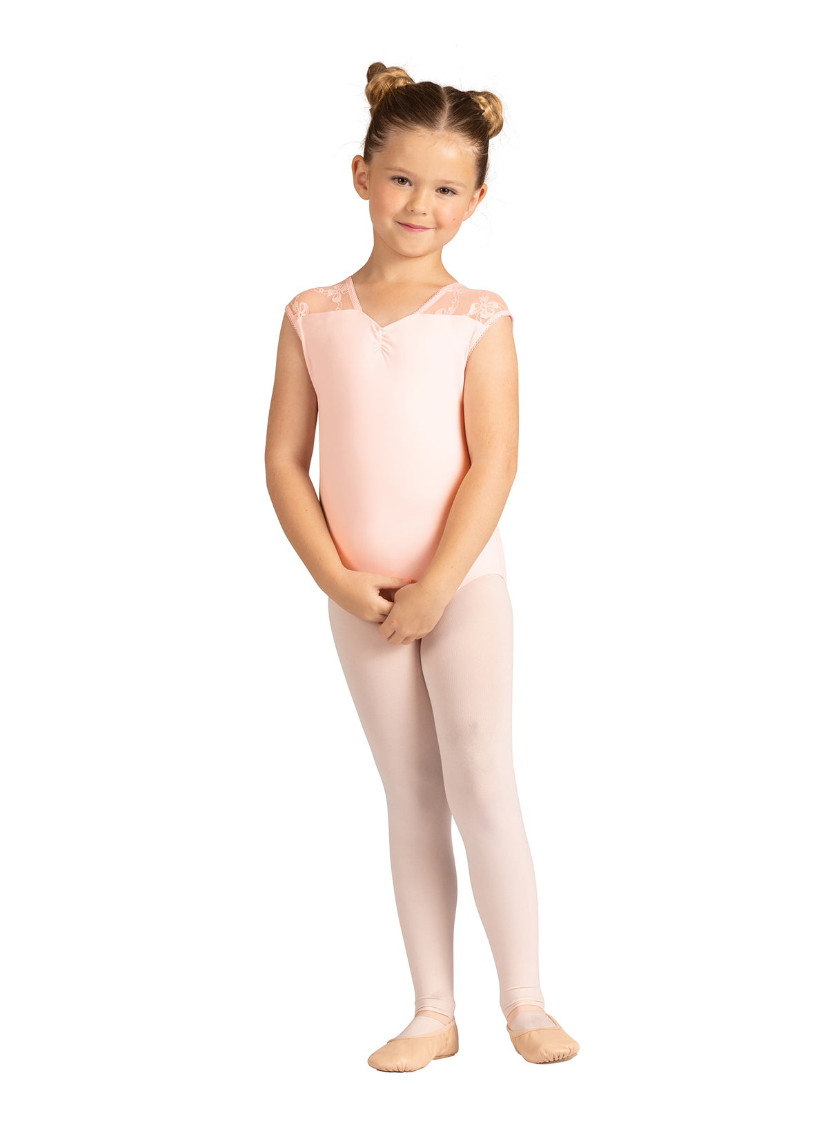 Kids Gillian V-Neck Bow Print Leotard