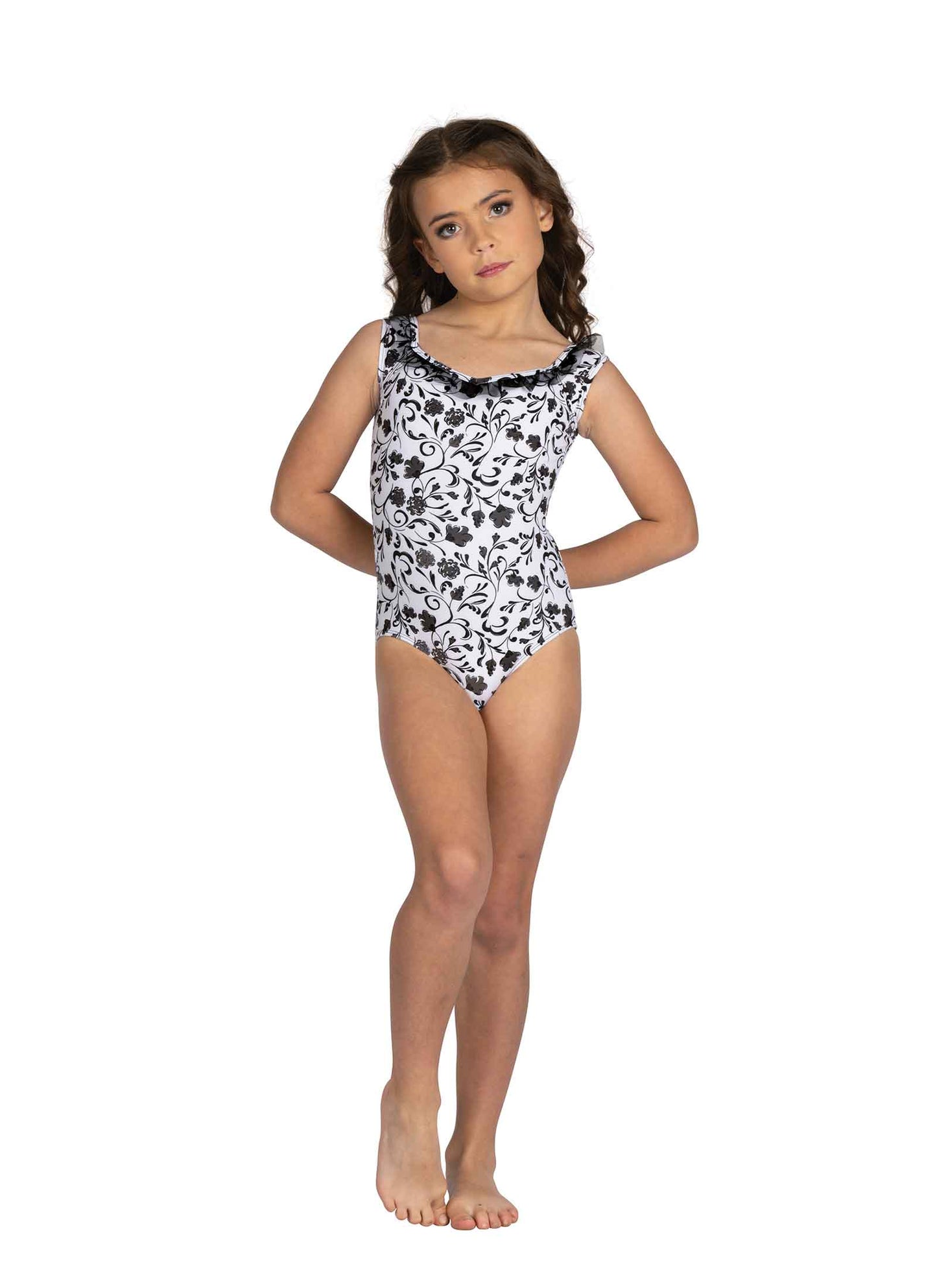 Kids Emory Floral Print Tank Leotard
