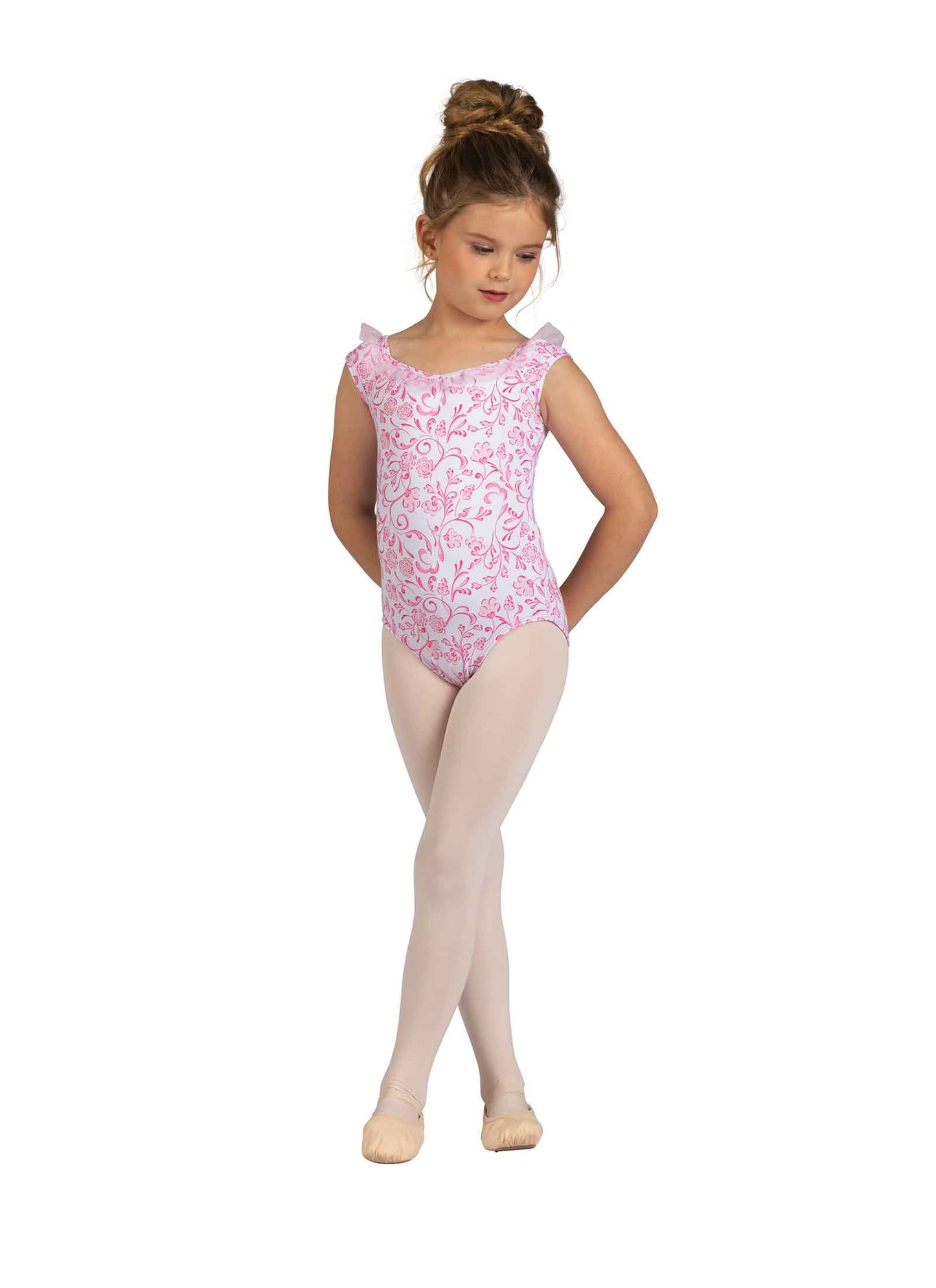 Kids Emory Floral Print Tank Leotard