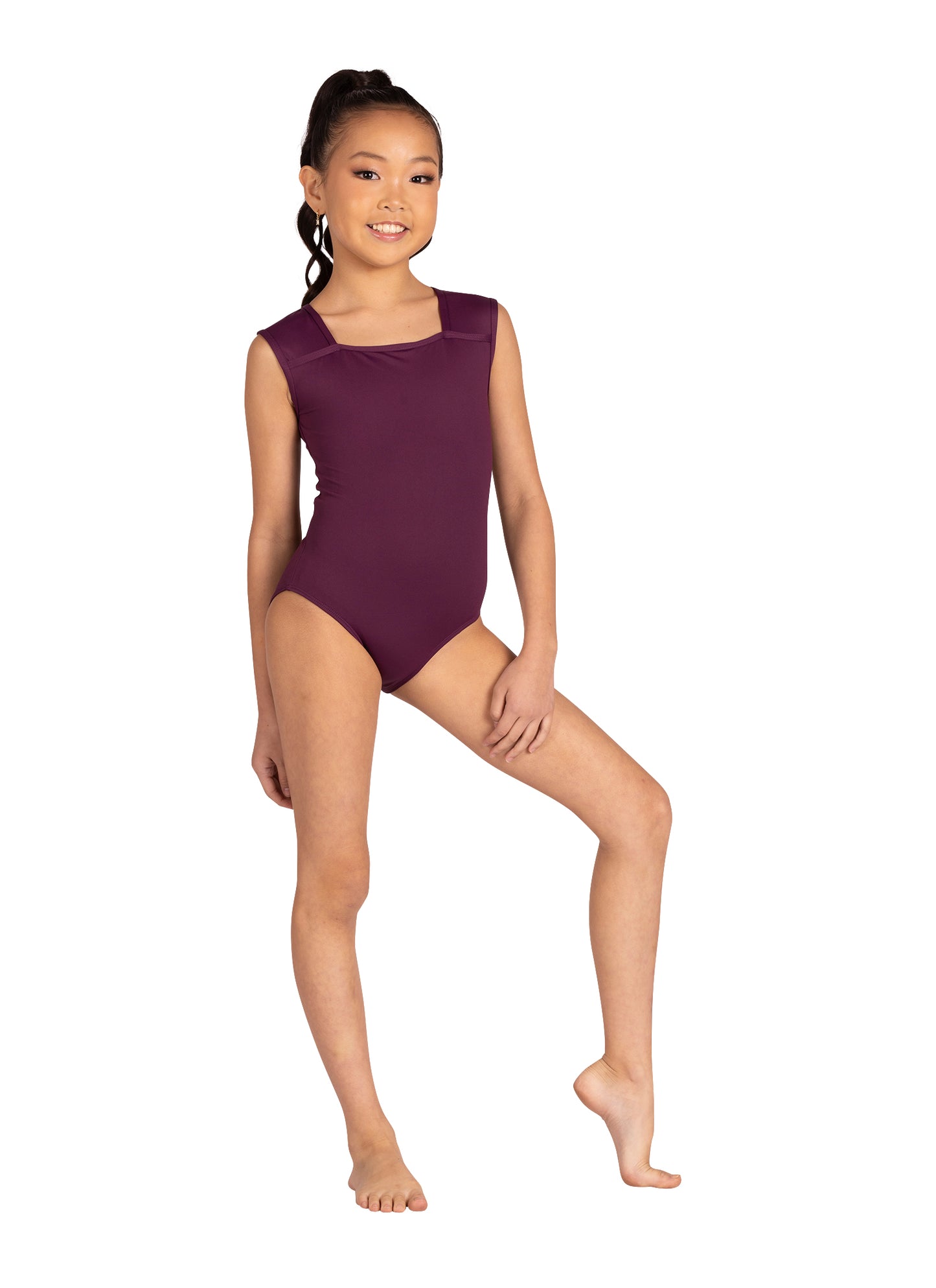 Kids Oakley Square Neck Cap Sleeve Leotard