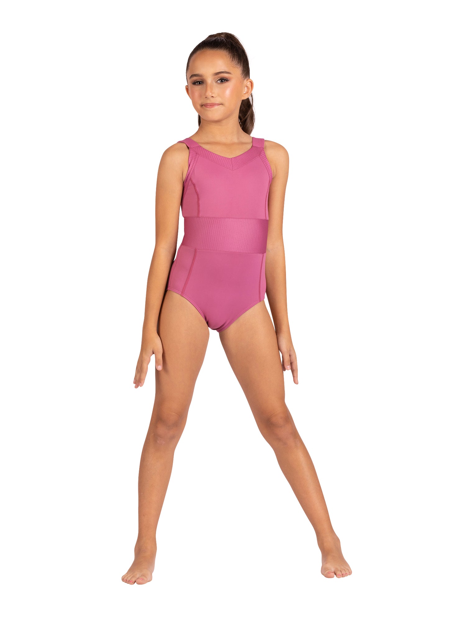 Kids Kensie Shiny Rib Leotard
