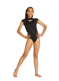 Kids Neve Shiny Rib Cap Sleeve Leotard