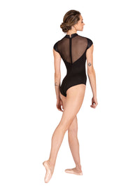 Adult Neve Shiny Rib Cap Sleeve Leotard