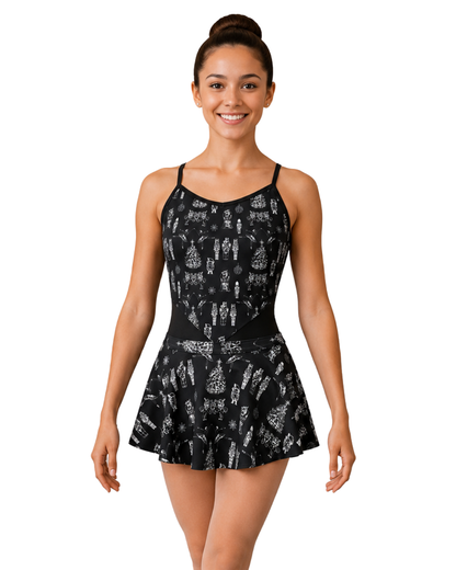 Adult Nutcracker Ballerina Print Pull-On Skirt