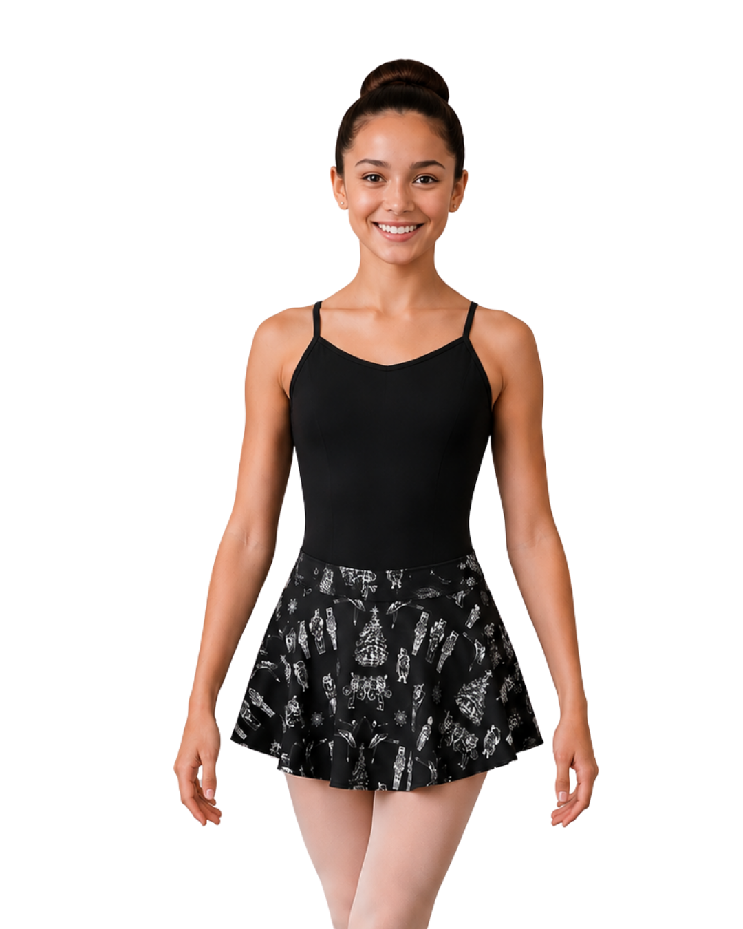 Adult Nutcracker Ballerina Print Pull-On Skirt