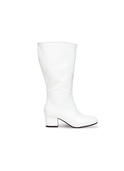 Gotham Dolly Majorette Knee-High Boot 2" Heel - White