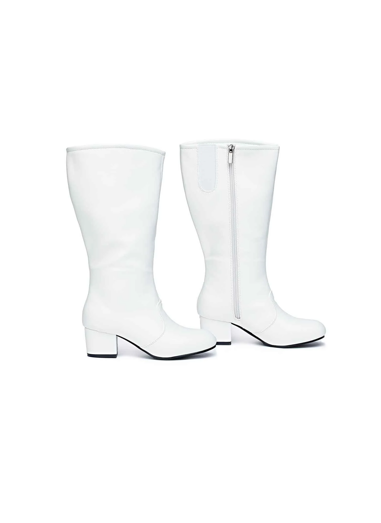 Gotham Dolly Majorette Knee-High Boot 2" Heel - White