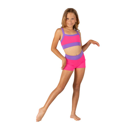Kids Two-Tone High Waist Short